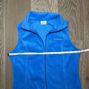 Columbia Blue Fleece Vest Womens Small Full Zip Outdoor Hiking